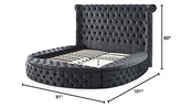 Elizabeth Upholstered Round Storage Queen Bed in Black